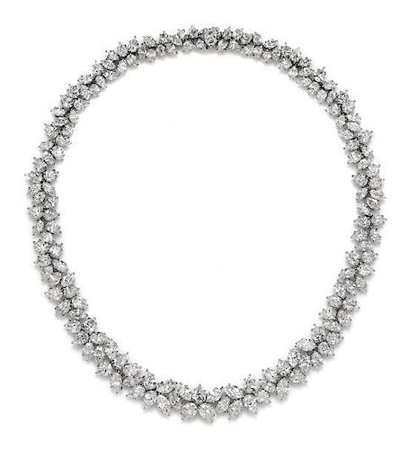 A Platinum and Diamond Necklace, Harry Winston, 51.00 dwts.