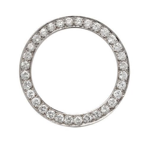 A Platinum and Diamond Circle Brooch, 5.15 dwts.