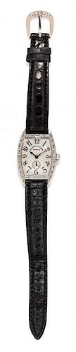 * An 18 Karat White Gold and Diamond Ref. 1750 S6 PM 'Cintree Curvex' Wristwatch, Franck Muller, Circa 1999,