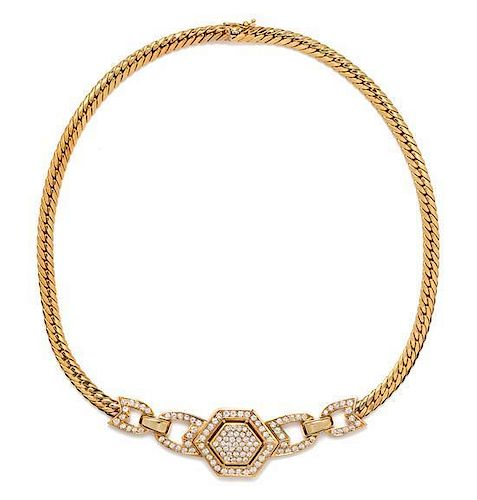 An 18 Karat Yellow Gold and Diamond Necklace, 27.80 dwts.