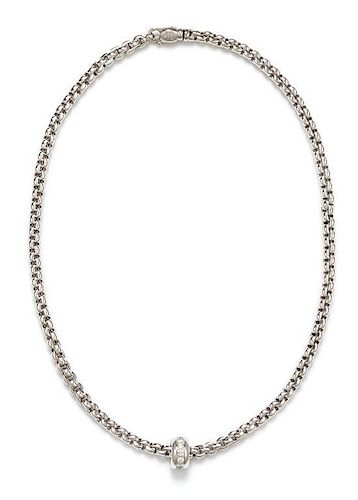 An 18 Karat White Gold and Diamond 'Flex It Olly' Necklace, FOPE, 25.40 dwts.