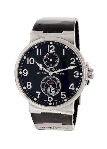 * A Stainless Steel 'Maxi Marine' Ref. 263-66 Chronograph Wristwatch, Ulysse Nardin,