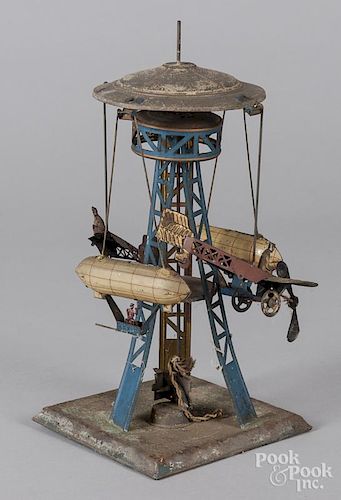 German painted tin carousel