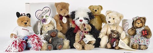 Collection of twelve plush artist bears