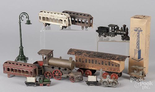 Group of trains and accessories.