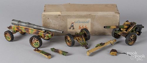 Lineol camouflage painted tin field gun