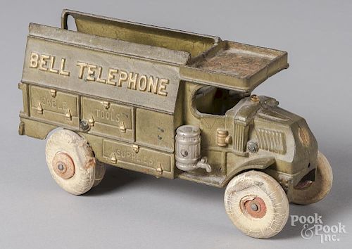 Hubley cast iron Bell Telephone truck