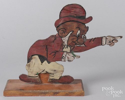 Painted plywood cutout of Elmer Fudd