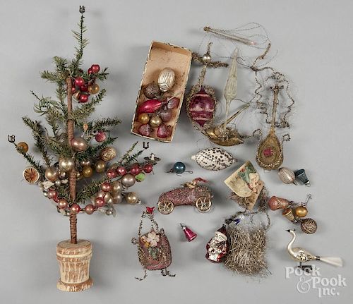 Collection of wire wrap Christmas ornaments