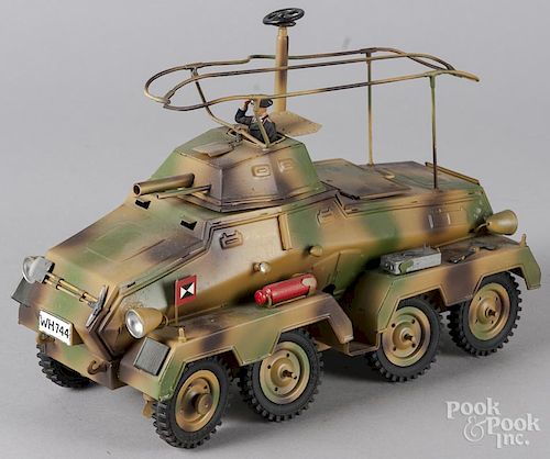 Hausser painted tin eight wheel panzer scout car