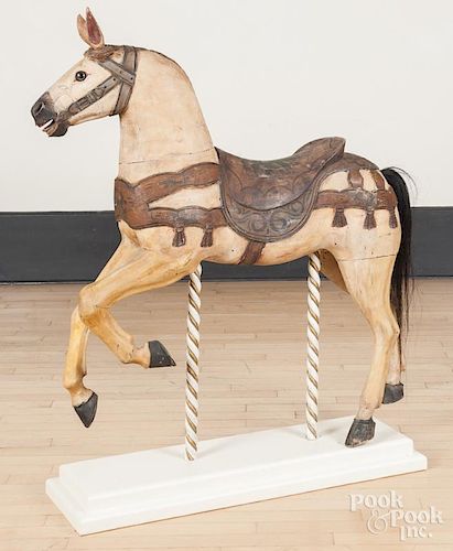 Carved and painted carousel horse