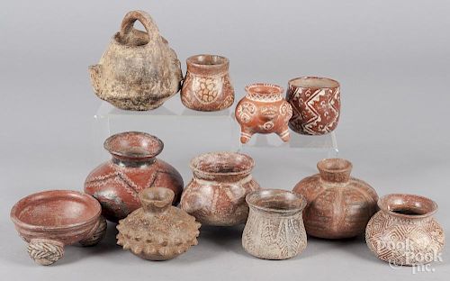 Group of pre-Columbian style pottery.