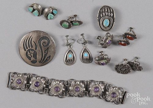 Native American silver and turquoise jewelry
