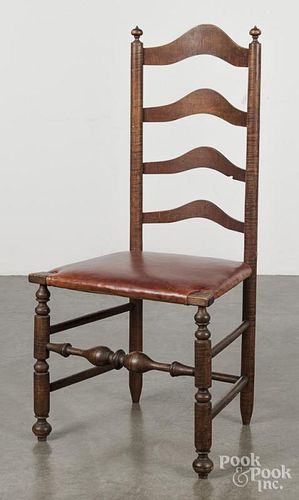 Delaware Valley curly maple ladderback side chair