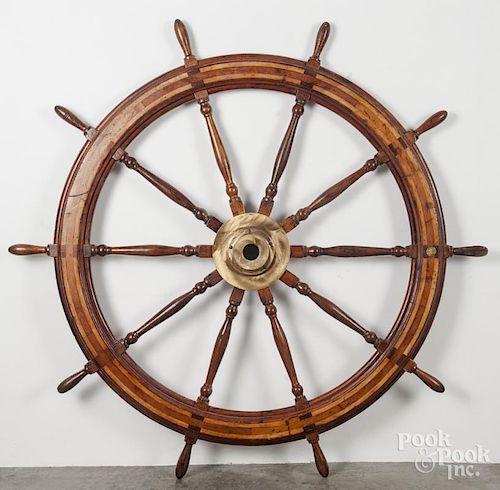 Large antique ships wheel