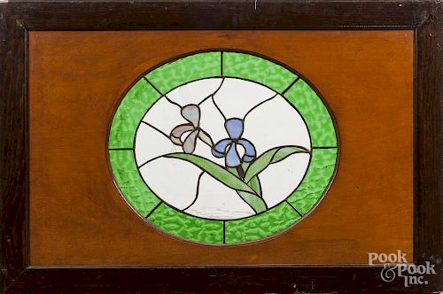 Oval stained glass window