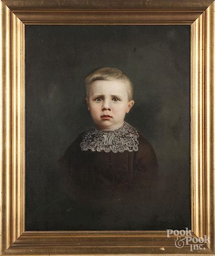 Oil on canvas portrait of a boy