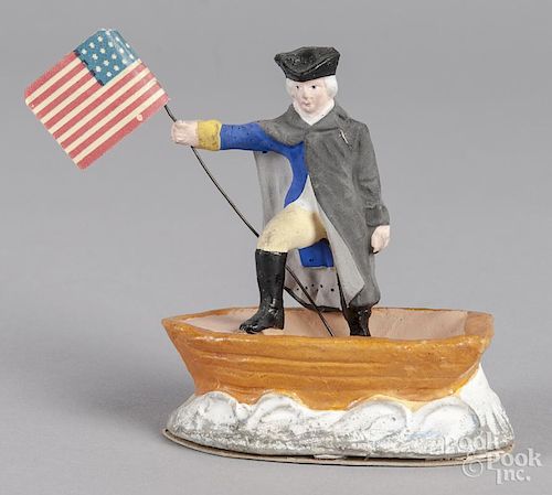 George Washington on boat painted candy container