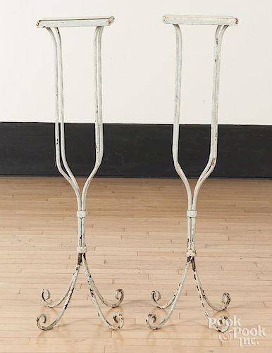 Pair of iron plant stands
