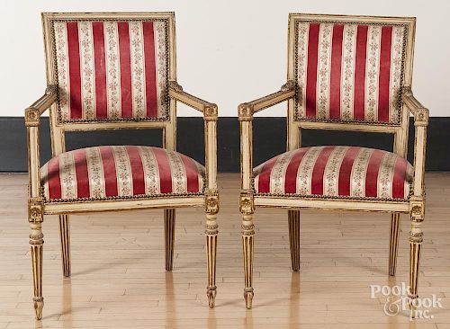 Pair of Italian painted armchairs