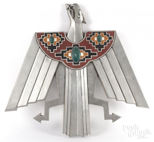 Native American style aluminum bird plaque