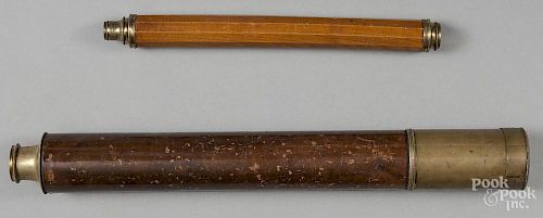 New York brass and leather telescope