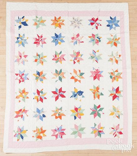 Pieced star quilt