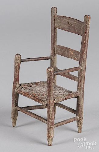Painted dolls ladderback chair