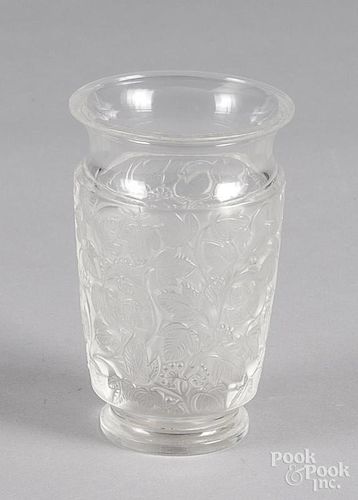 Lalique frosted glass vase