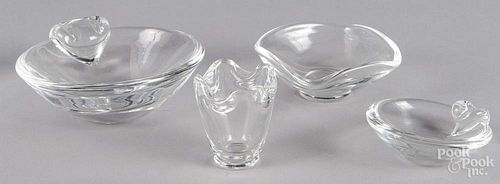 Four pieces of Steuben glass
