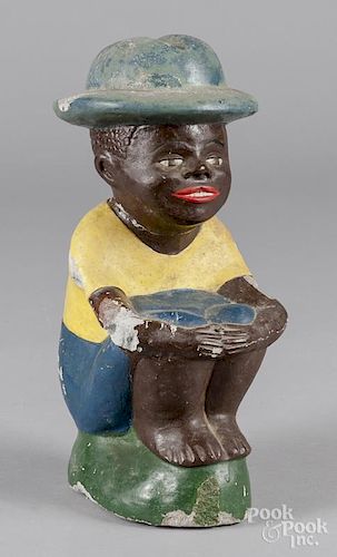 Painted composition figure of an African American