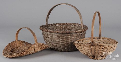 Four woven baskets.