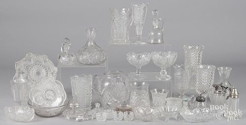 Large group of colorless glass.