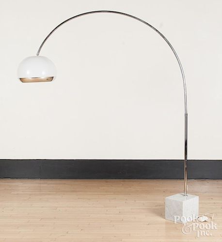 Modern chrome floor lamp.