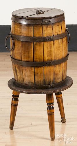 Two English oak barrel-form cooler