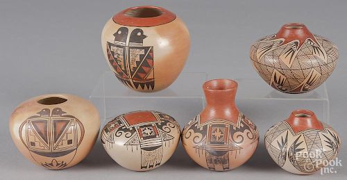 Six pieces of Hopi pottery