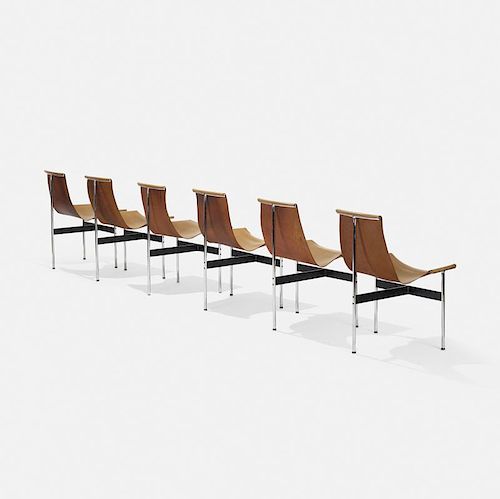 William Katavolos, Ross Littell and Douglas Kelley, T-chairs model 3-LC, set of six