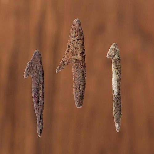 Old Copper Culture Harpoon Heads, From the Collection of Roger "Buzzy" Mussatti, Michigan