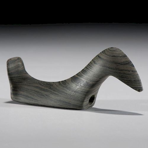 An Elongated Long Neck Slate Birdstone, From the Collection of Jan Sorgenfrei