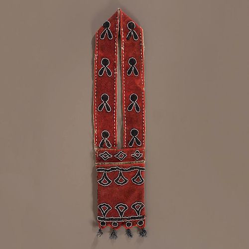 An Early Anishinaabe Beaded Wool Bandolier