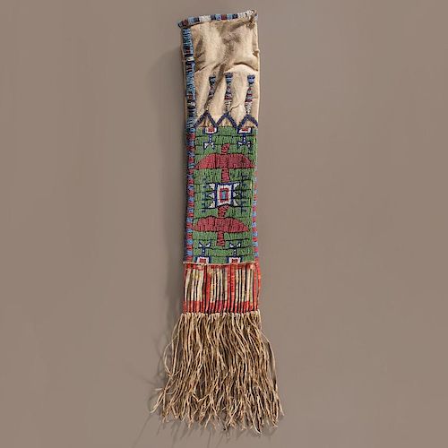 Sioux Beaded Hide Ghost Dance Tobacco Bag