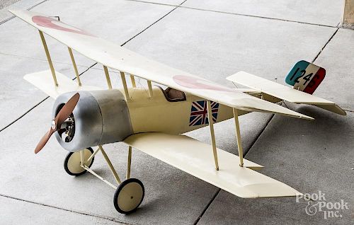 Gas engine radio controlled model toy airplane