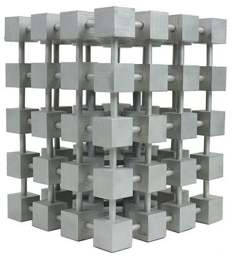 2) TWO STACKABLE CUBE FORM SCULPTURES