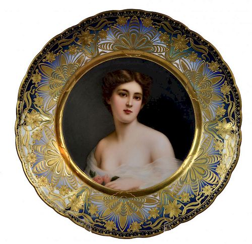 Royal Vienna Porcelain Plate Signed Wagner
