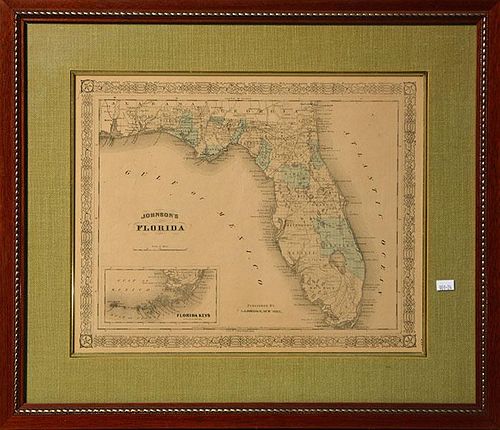 19th C. Johnsons Map of Florida