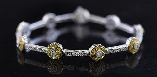18k white gold and diamond bracelet