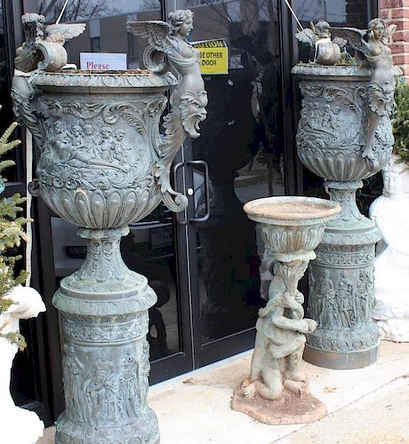 Pair of Large and Impressive Bronze Pedestals