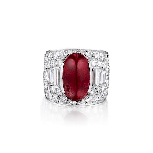 Bulgari Burmese Ruby and Diamond "Trombino" Ring