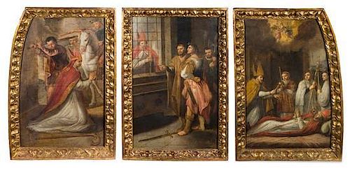 Continental School, (18th/19th Century), The Persecution and Martyrdom of St. Denis (triptych)