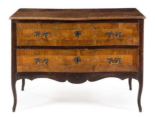An Italian Provincial Commode Height 33 x width 47 1/2 x depth 19 3/4 inches.